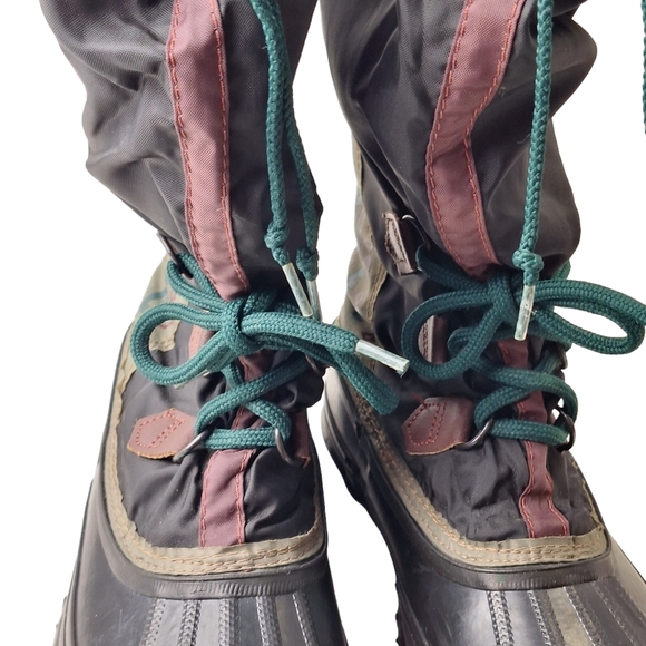 Vintage Sorel‎ Women Tall Freestyle Nylon Rubber Winter Lined Snow Boots Size 7 - Picture 4 of 16
